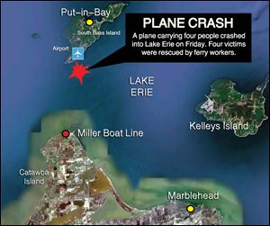 This map approximates the location of the plane crash in Lake Erie.