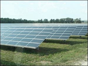 The PSEG Wyandot Solar Farm north of Upper Sandusky has 159,200 solar panels and eight power stations housing transformers and other equipment. It is about 65 miles south of Toledo. 