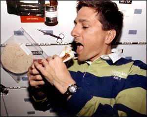 Astronaut Donald Thomas had a hot dog with sauce during a 1997 space shuttle mission. An unopened can of sauce from the flight is in a safe deposit box.
