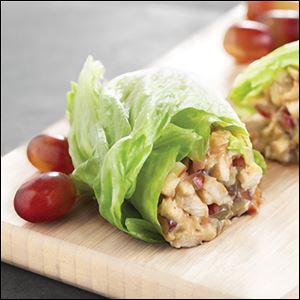 This lettuce wrap filled with peanut butter, fruit, and chicken was the 2009 winner of Jif's Most Creative Peanut Butter Sandwich Contest.