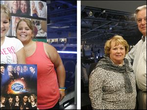 Left, Jenna Apthorpe and Janelle Ridens. Right, Jill and Larry Peterson.