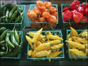 Peppers for sale at Toledo's downtown Farmers' Market.