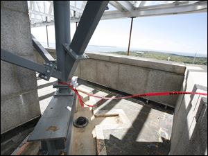 Part of the area that is under repair at Perry's Victory and International Peace monument at Put-In-Bay. 