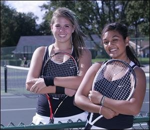 Drew Fillis, left, and Shivani Bhatt of Ottawa Hills both have state tennis tournament experience. Fillis, a junior, has twice reached state in singles. Bhatt, a sophomore, made the Division II state tourney in doubles last season with her sister, Arohi.