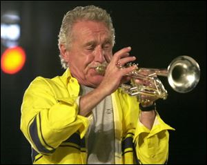 Trumpeter-conductor-music man Doc Severinsen, 83, planned to retire to his ranch in Mexico. Instead, he's back on the road, touring with a group he discovered not far from his hacienda in San Miguel de Allende: The San Miguel 5. The Doctor will be in the house at 8 p.m. Saturday to open the Toledo Symphony Orchestra's KeyBank Pops series joined by guitarist Gil Gutierrez, violinist Charlie Bisharat, bassist Kevin Thomas, and percussionist Jimmy Branley. Accompanied by the Toledo Symphony, Severinsen and his group should shake the Stranahan Theater to its rafters. Tickets start at $21 at 419-246-8000 or toledosymphony.com.