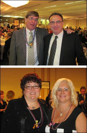 Top: Bob Ransom, left, and Larry Boyer at the Adopt America Network's 'Very Special Evening.' Bottom: Wendy Sowers, left, Adopt America Network's board chairman, and Tammy Corral, past event chairman.