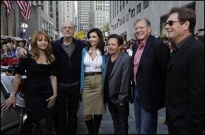 Cast members of the ‘Back to the Future' movies, who appeared Tuesday
on NBC's ‘Today,' included, from left, Lea Thompson, Christopher Lloyd, Mary Steenburgen, Michael J. Fox, director Robert Zemeckis, and Huey Lewis.