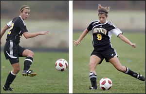 Chelsea Nye, left, a senior, has played every position for Northview except goalkeeper. Haley Gasser, a senior forward, is one of three four-year starters. The Wildcats are ranked No. 8 in Ohio in Division I.
