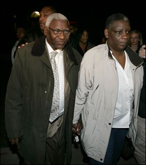 John Gray, left,, a retired sergeant with the Lucas County Sheriff's office, was found guilty of violating Carlton Benton's civil rights and falsifying documents relating to Mr. Benton's death. 
