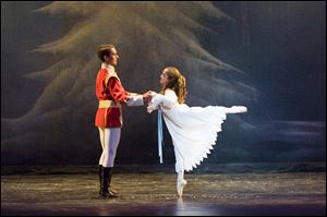 Samuel Lips as the Nutcracker Prince and Holly Allen as Clara in Toledo Ballet's 2009 production of 'The Nutcracker.'