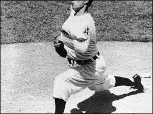 Bob Feller made his debut with the Cleveland Indians at the age of 17. He won 266 games and at one time held the record for strikeouts in a game with 18 and strikeouts in a season with 348. He missed nearly four years serving in the Navy in WWII.