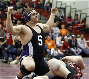 Swanton's Mimmo Lytle celebrates a victory.