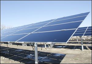 Mr. McNamara noted that American Electric Power entered a long-term contract with a company whose project used solar panels like these from First Solar LLC.