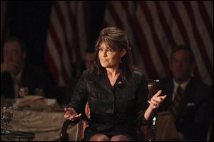 Former Alaska Gov. Sarah Palin speaks to the Long Island Association on Thursday in Woodbury, N.Y.