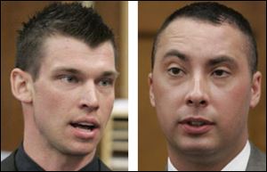 Michael McCloskey, left, was shot and paralyzed by former Ottawa Hills police officer Thomas White. White is appealing his conviction.