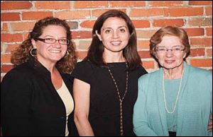 From left, event chairman Meg Ressner, keynote
speaker Ninive Calegari, and Dr. Elizabeth Ruppert,
honorary chairman, at the Women’s Initiative of United
Way’s anniversary event April 6.