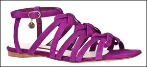 Brights are big this spring, like these sandals from Carolina Herrera.