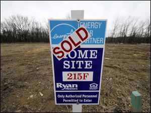 A sold home site is shown in Canonsburg, Pa.