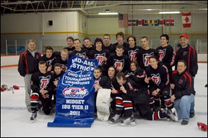 The Team Toledo U18 hockey team after their state championship win in March. The team later finished second at the national tournament. 