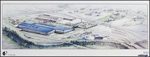 This artist's rendering shows V&M Star's new mill upon completion. Some 10 cranes are now at work, and the project has created and sustained hundreds of construction jobs. Youngstown Mayor Jay Williams says, 'We believe that [the city's industrial] corridor is going to be ripe for additional investment.'  