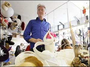 Philip Treacy, an Irish milliner seen in his London workshop, has been commissioned to do several of the royals' hats for the wedding of Prince William and Kate Middleton, as well as the bridesmaid's headpieces.