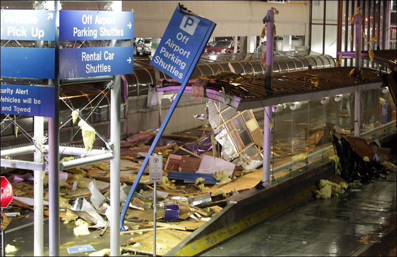 Lambert Airport in St. Louis closed, crews clean up after tornado