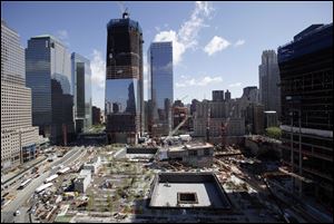 Ground zero is seen Thursday from the south side of the site in New York.