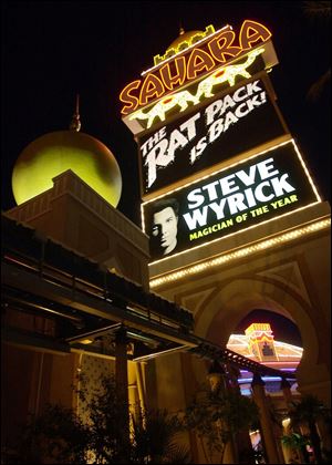 The marquee of the Sahara Hotel and Casino on the Las Vegas Strip.