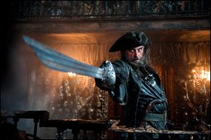 Ian McShane portrays Blackbeard.