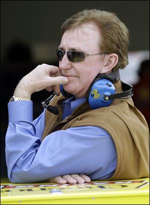 This Feb. 16, 2011, file photo shows team owner Richard Childress looks on during practice for the NASCAR Daytona 500 auto race at Daytona International Speedway in Daytona Beach, Fla. NASCAR has fined team owner Richard Childress $150,000 and placed him on probation through the end of the year for his altercation with driver Kyle Busch. 