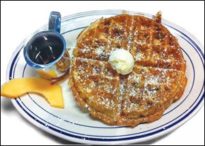 A cinnamon walnut waffle at the Original Rick's City Diner.