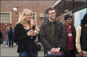 Cameron Diaz with co-star Justin Timberlake in the raunchy comedy 'Bad Teacher.'