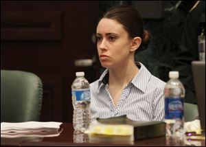 Casey Anthony at the defense table at the start of the final day of arguments in her murder trial at the Orange County Courthouse in Orlando, Fla., Monday.