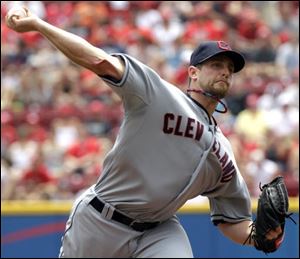 Cleveland Indians starting pitcher Mitch Talbot throws against the Cincinnati Reds on Sunday.
