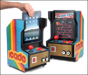 The iCade iPad Arcade Cabinet by ThinkGeek.