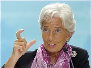 Christine Lagarde, the new managing director of the International Monetary Fund, holds her first news conference Wednesday at the IMF in Washington.