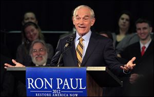 U.S. Rep. Ron Paul, R-Tx., gives a speech May 13 after announcing his plans to seek the Republican nomination for president at the town hall in Exeter, N.H. 