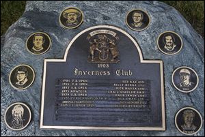 The rock at Inverness Club honors past winners. 