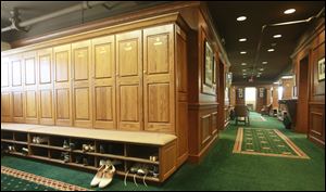 The well-appointed men's locker room will welcome competitors in this week's U.S. Senior Open championship.