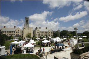 Centennial Mall hosts artist and patrons during The University of Toledo's 18th annual Art on the Mall last July.