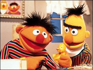 Ernie, left, and Bert, right, are been roommates on the children's program Sesame Street.