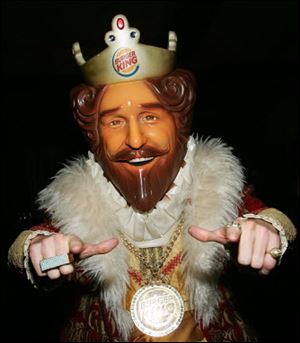 Burger King mascot, The King poses in the green room during the 