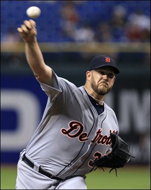 Detroit Tigers starting pitcher Brad Penny delivers in the first inning to the Tampa Bay Rays Tuesday night.