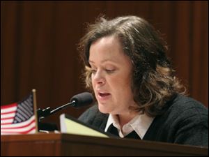 Lindsay Webb speaks during an Economic Development Committee meeting in this Feb. 8 file photo.