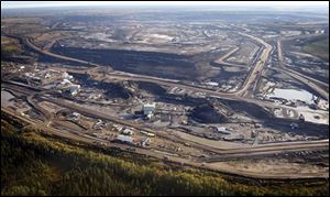 This Sept. 19, 2011 aerial photo shows a tar sands mine facility near Fort McMurray, in Alberta, Canada. Environmentalists hoping to block a proposed underground oil pipeline that would snake 1,700 miles from Canada to the Gulf of Mexico have pinned their hopes on an unlikely ally -- the conservative state of Nebraska where opposition to Keystone XL pipeline has risen steadily since the project was proposed three years ago. 