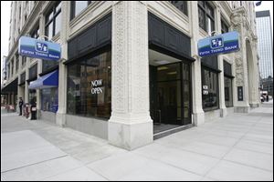 This Fifth Third branch in downtown Toledo opened in October 2010, replacing one the bank closed a block away a year before.