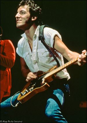Singer Bruce Springsteen by famous photographer, Harry Sandler.
