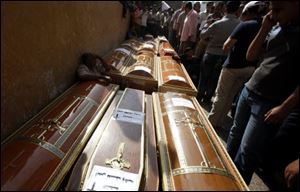  the morgue of the Copts hospital in Cairo, Egypt, Monday. Egypt ...