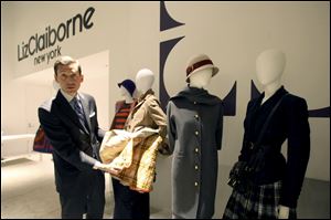 Dave McTague, executive vice president of Liz Claiborne's partnered brands division, talks about the Fall 2009 Collection in the company's Manhattan showroom in New York in this April 16, 2009 photo.