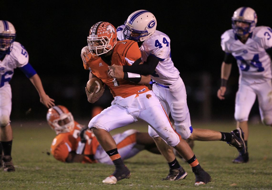 Southview player Austin Valdez, 1, is tackled by Anthony Wayne High School player Jordan Connor, 44, during the second quarter at Northview High School.